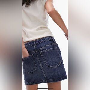 Topshop denim mini pelmet skirt in indigo